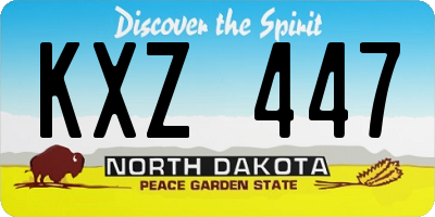 ND license plate KXZ447
