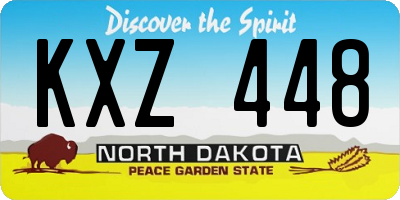 ND license plate KXZ448