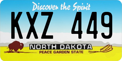 ND license plate KXZ449