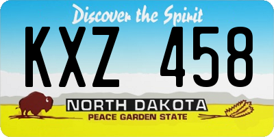 ND license plate KXZ458