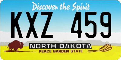 ND license plate KXZ459