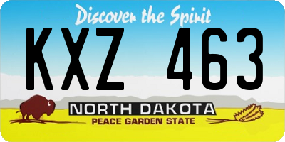 ND license plate KXZ463