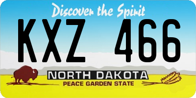 ND license plate KXZ466