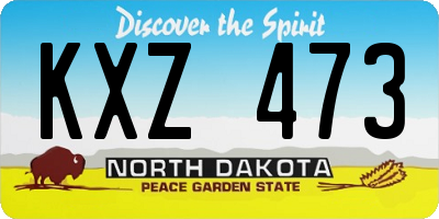 ND license plate KXZ473