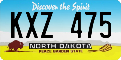 ND license plate KXZ475