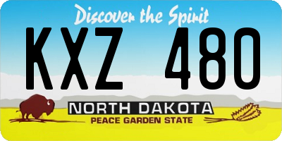 ND license plate KXZ480