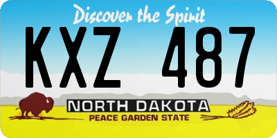 ND license plate KXZ487