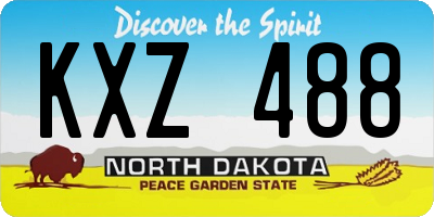 ND license plate KXZ488