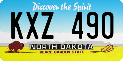 ND license plate KXZ490
