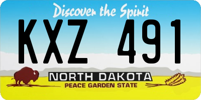 ND license plate KXZ491