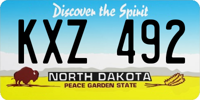 ND license plate KXZ492