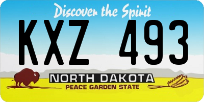 ND license plate KXZ493
