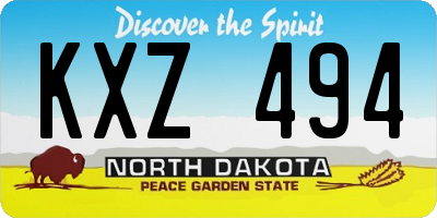 ND license plate KXZ494