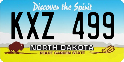 ND license plate KXZ499