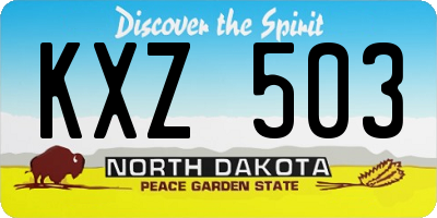 ND license plate KXZ503
