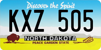ND license plate KXZ505