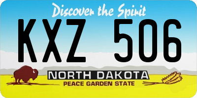 ND license plate KXZ506