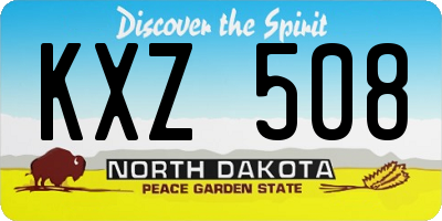 ND license plate KXZ508