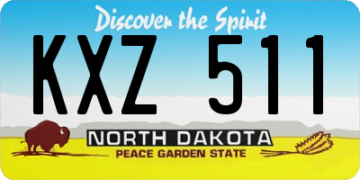 ND license plate KXZ511