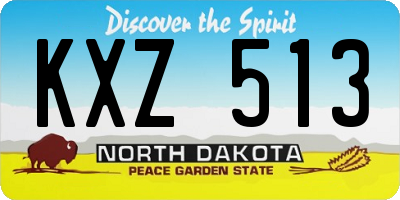 ND license plate KXZ513