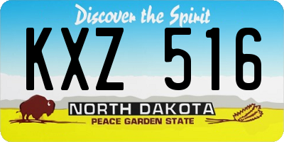 ND license plate KXZ516
