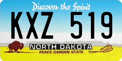 ND license plate KXZ519