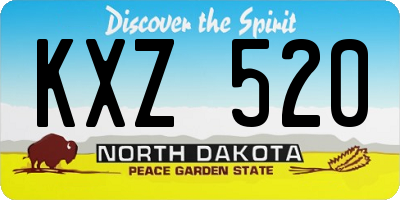 ND license plate KXZ520
