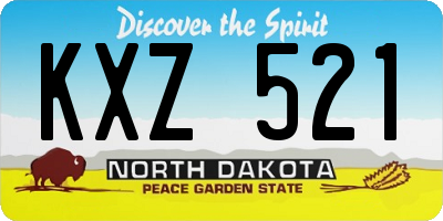 ND license plate KXZ521