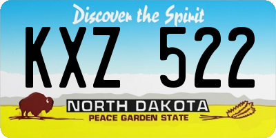 ND license plate KXZ522