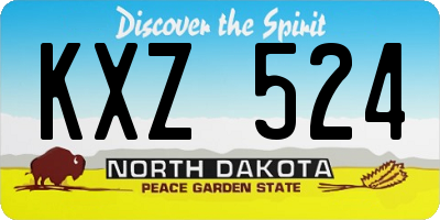 ND license plate KXZ524