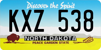 ND license plate KXZ538