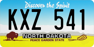 ND license plate KXZ541