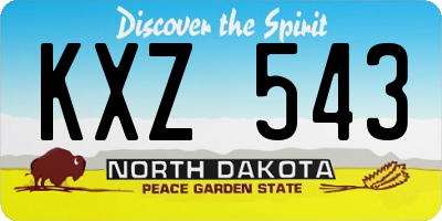 ND license plate KXZ543
