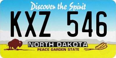 ND license plate KXZ546