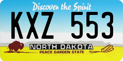 ND license plate KXZ553