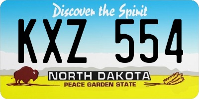 ND license plate KXZ554