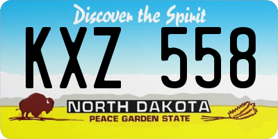 ND license plate KXZ558