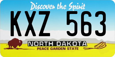 ND license plate KXZ563