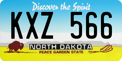 ND license plate KXZ566