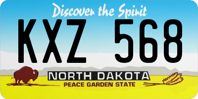 ND license plate KXZ568
