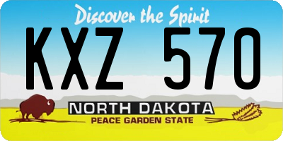 ND license plate KXZ570