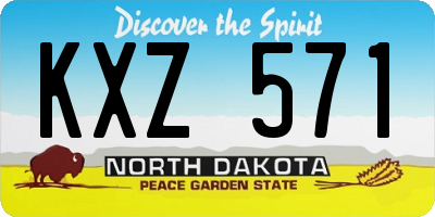 ND license plate KXZ571