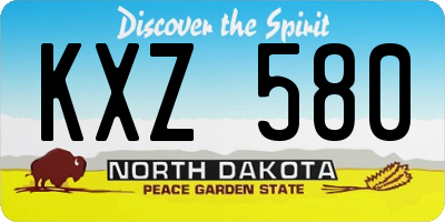 ND license plate KXZ580