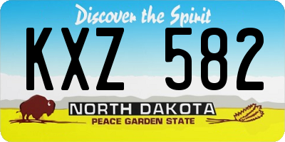 ND license plate KXZ582