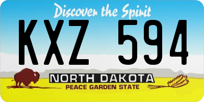 ND license plate KXZ594