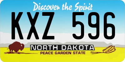 ND license plate KXZ596