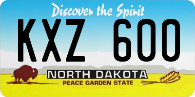 ND license plate KXZ600
