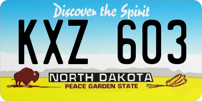 ND license plate KXZ603