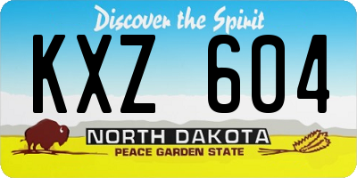 ND license plate KXZ604