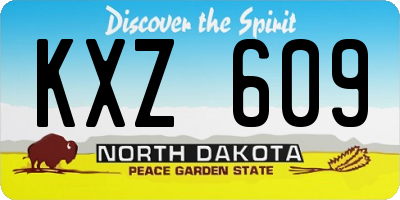 ND license plate KXZ609